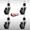 Service Caster 3'' SS Black Poly Wheel Swivel 1-7/8'' Expanding Stem Caster Set, 4PK SCC-SSEX20S314-PPUB-BLK-178-4 - alternate 4